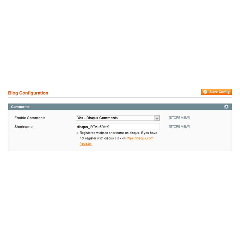 Blog Configuration - Disqus Comments