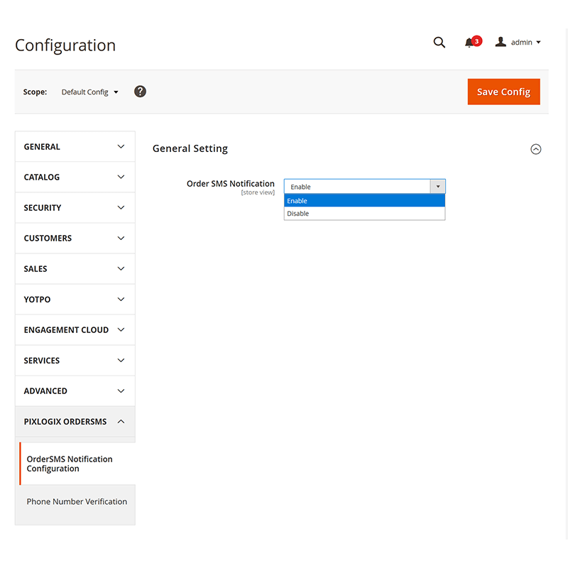 Configuration Enable/Disable