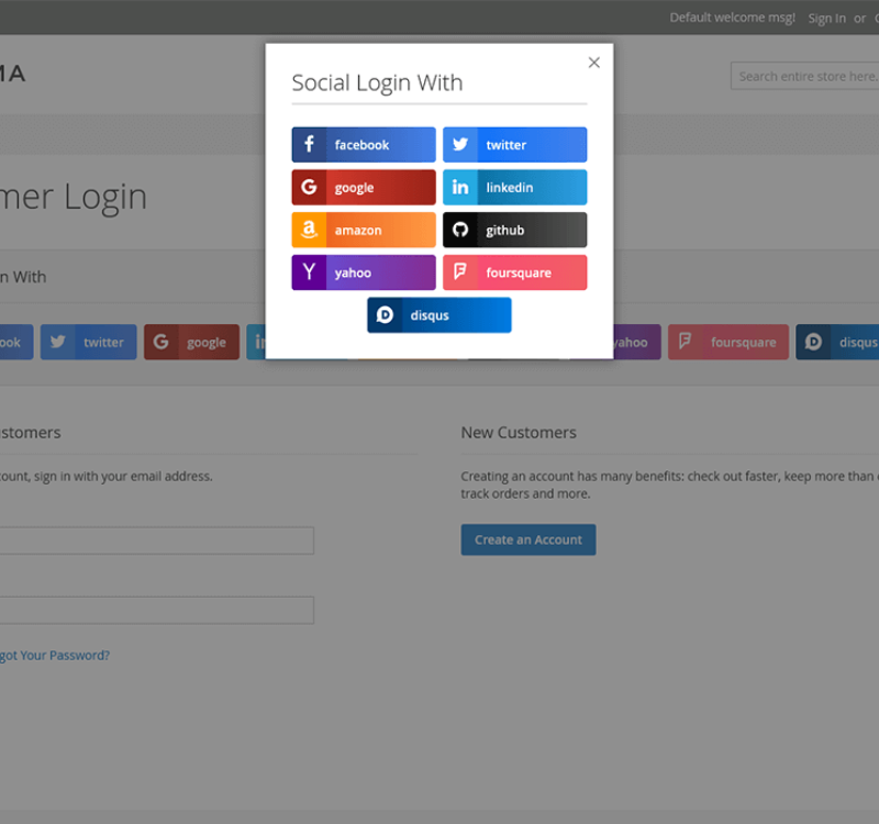 Social Login Popup