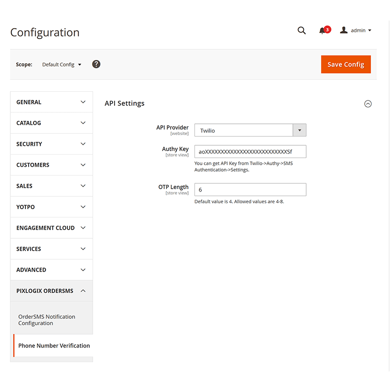 Phone API Setting Twilio