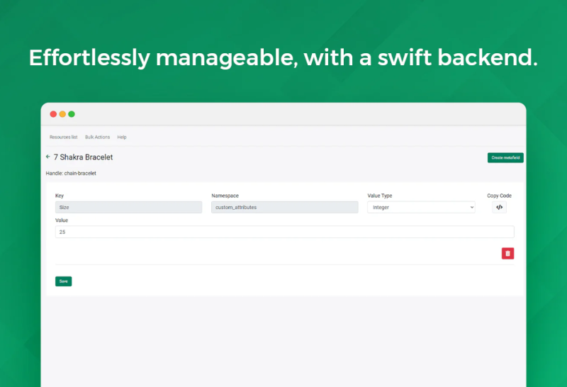 Manageable from Backend