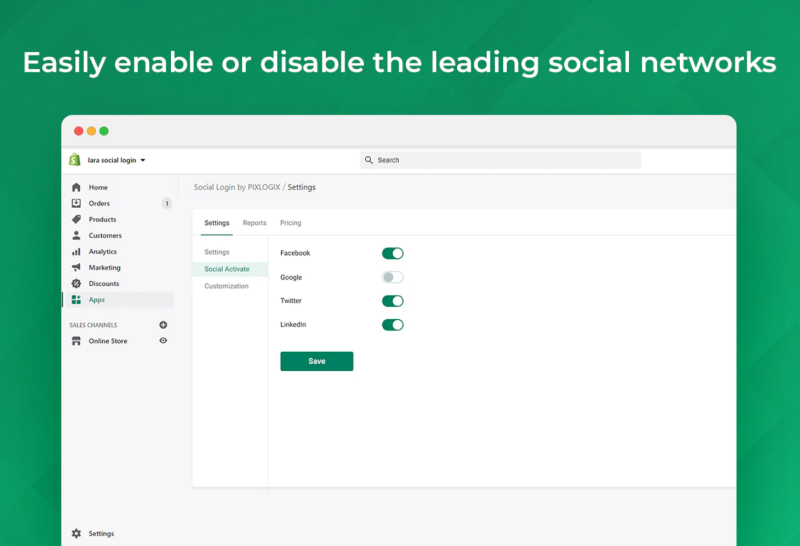 Social Activate Settings