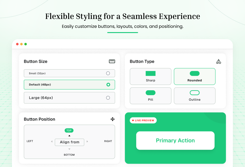Flexible Customization Settings