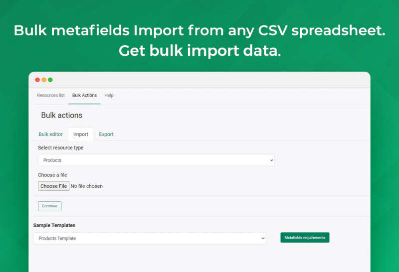 Bulk Import from CSV