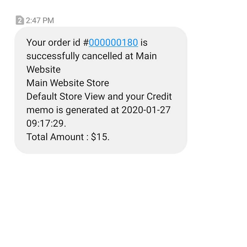 Order Credit Memo Notification