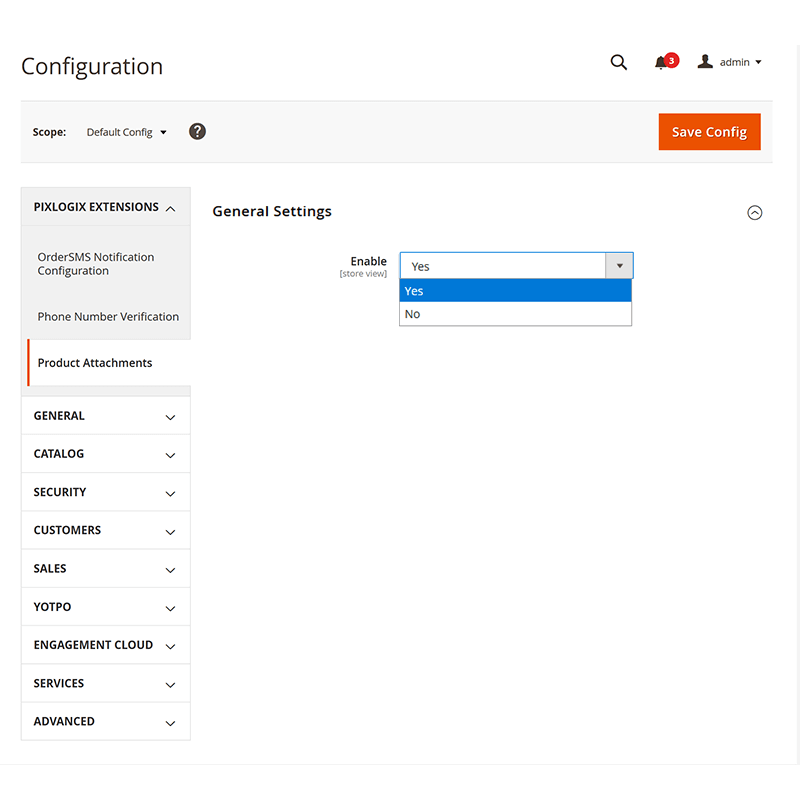 Enable/Disable Product Attachments