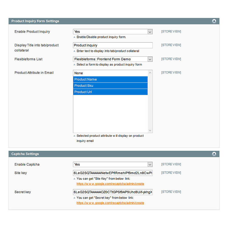 Backend General Form Configuration
