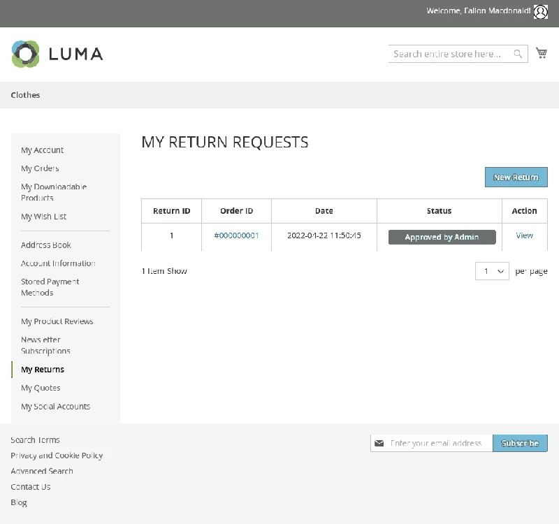 My Returns List