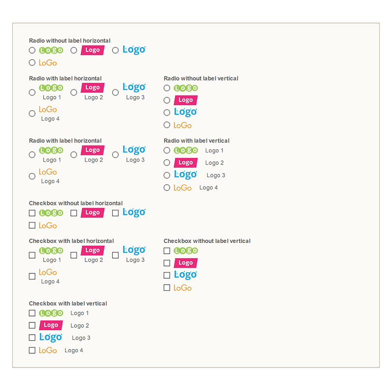 Frontend Radio and Checkbox with and without Image and Text Responsive