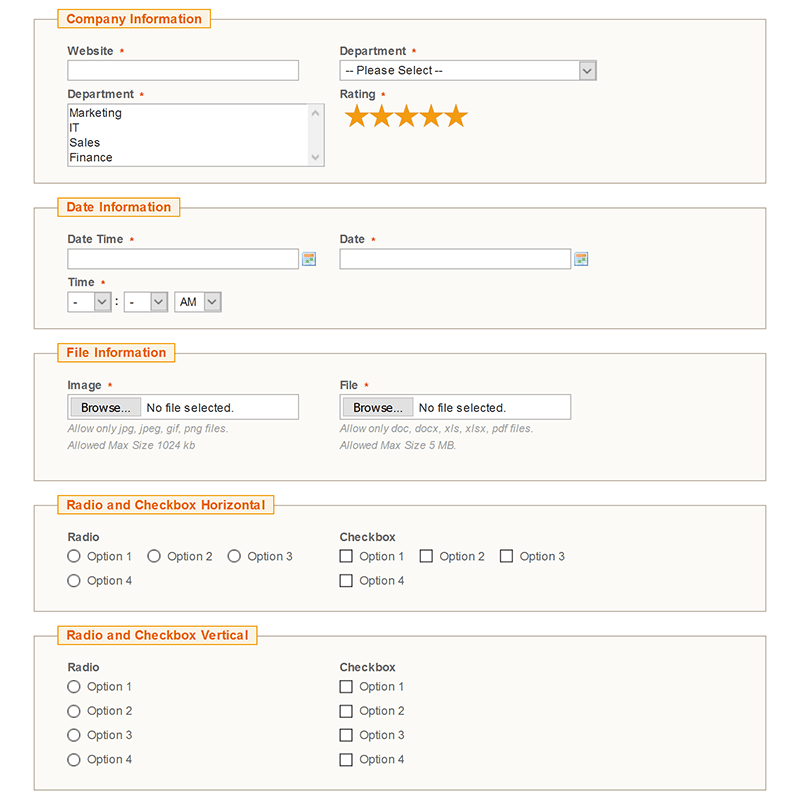 Frontend Form Default