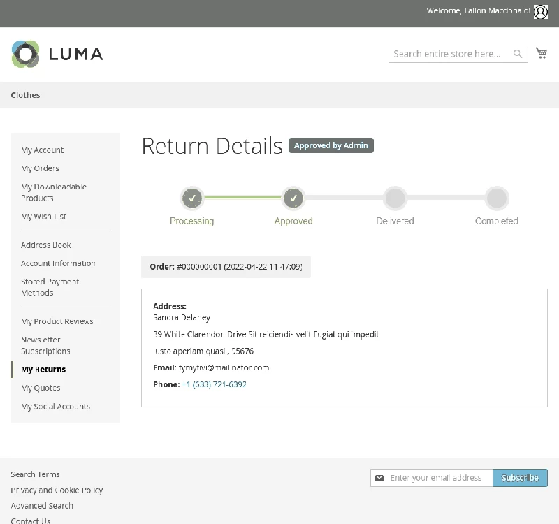 Return Approved Status