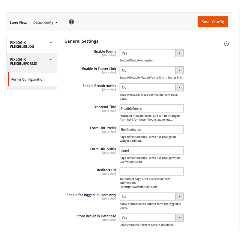 Backend General Settings