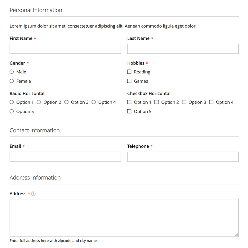 Frontend Form Fields - Part 1