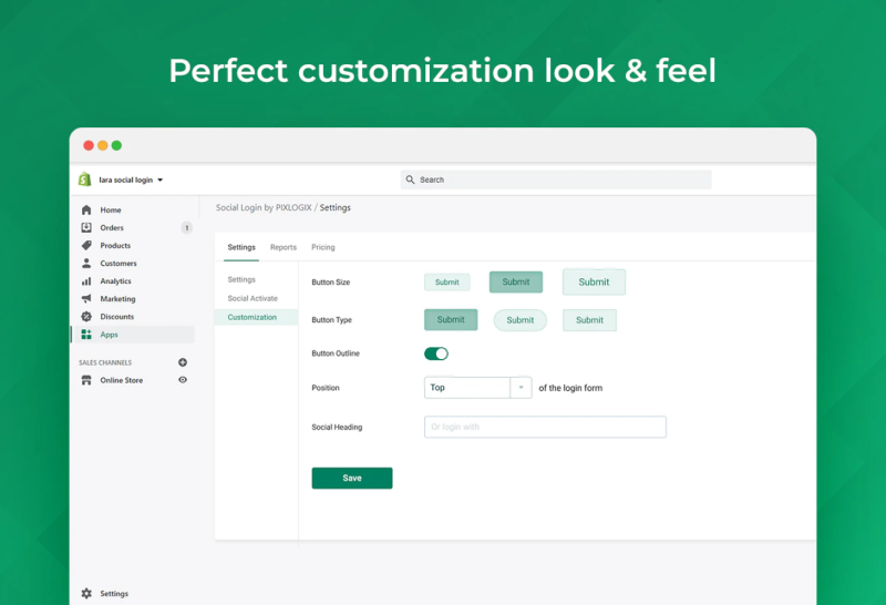 Customization Settings