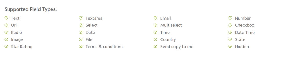 Supported Field Types