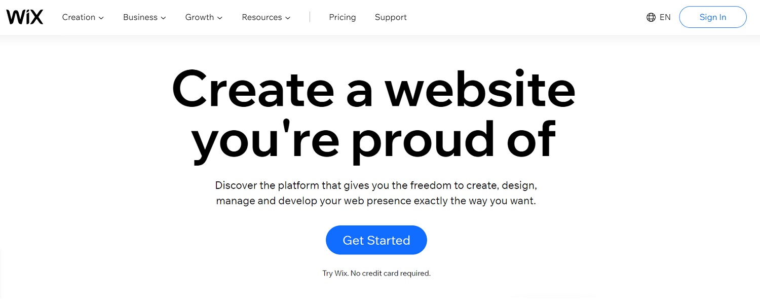 Wix - Best eCommerce CMS Platform Website